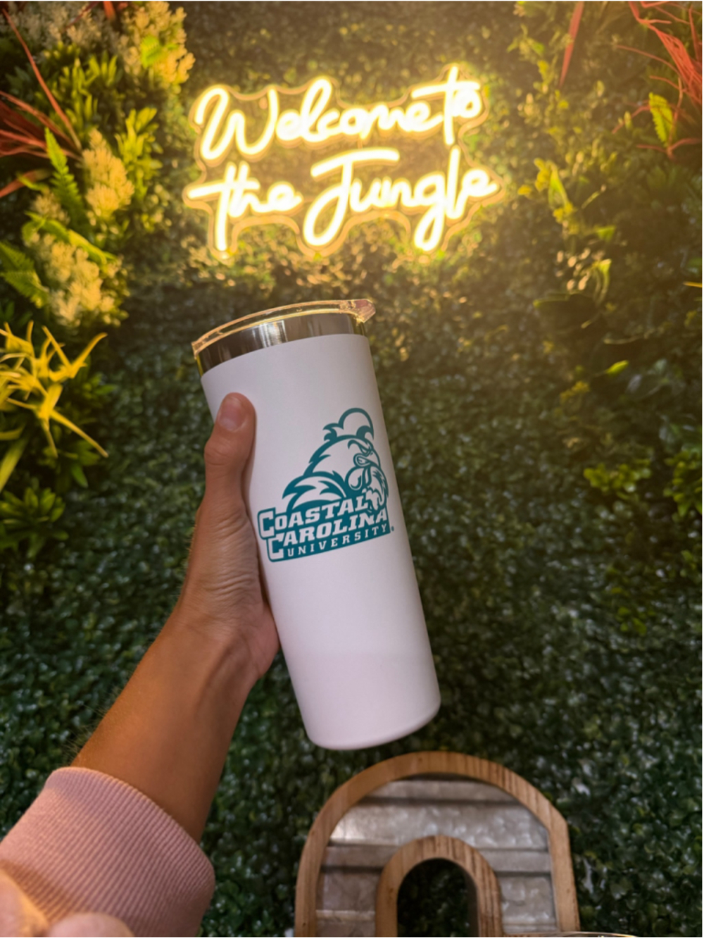 Unisex Coastal Carolina University White Teal Water Bottle One Size